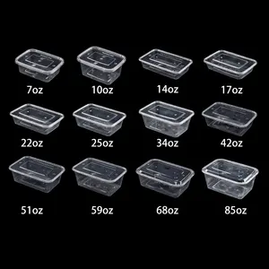 22oz 26oz 34ozTransparent Food Delivery Box Plastic Snack Bowl Fast Food Packaging