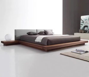 Cama de Madera Estilo Japonés Moderno, Tamaño Queen/King/Doble, Diseño Nórdico Simple con Almacenamiento, Base de Madera Baja Tipo Tatami Japonés - Product Image 2