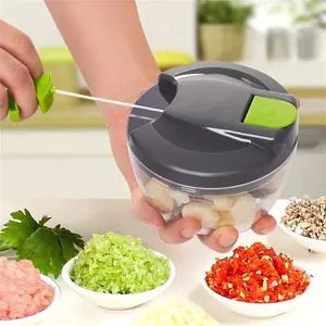 Hachoir Manuel à Ail, Coupe-Légumes à Cordon, Hachoir Multifonctionnel pour Oignons, Gingembre, Fruits, Noix, Robot Culinaire de Cuisine - Product Image 3