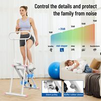 Mini stepper réglable à cadre en acier avec poignée, écran LCD, entraîneur de jambes et fessiers pour la maison, portable, écologique, vente en gros OEM