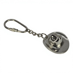 Trending Cowboy Hat <b>Keyring</b> Shinny Polished Metal Custom Equestrian Style Keychains Reasonable Price Elegant Keyrings Good Deals - Product Image 1