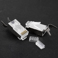 Connecteur réseau Cat6 prix usine 8P8C prise RJ45 plaquée or en cristal blindé pour ordinateur connecteur RJ45 de haute qualité