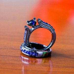 Anello Impilabile Blu Scuro per Donne, Gioielli di Moda Creativi e Scintillanti, Vendita all'Ingrosso - Product Image 4