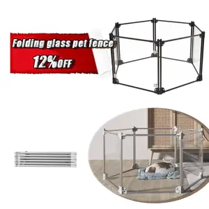 Recinzione regolabile per cani dal design innovativo Heavy Duty 6 o 8 pannelli acrilici Kennel box pieghevole per animali domestici