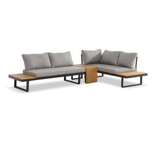 Canapé sectionnel moderne en forme <span class=keywords><strong>de</strong></span> L pour l'extérieur chaises longues en bois avec design pour balcon, cour, patio, mobilier <span class=keywords><strong>de</strong></span> <span class=keywords><strong>jardin</strong></span> luxueux et fonctionnel - Product Image 5