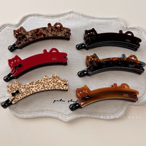 คลิปหนีบ<span class=keywords><strong>กล้วย</strong></span>รูปแมวน่ารักสำหรับผู้หญิงคลิปกล้วยหางม้าอะซิเตทป<span class=keywords><strong>ลาย</strong></span>สูงสำหรับผมหนา - Product Image 2