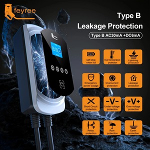 Chargeur mural pour véhicule électrique feyree 11 kW DLB, connecteur Type 2, courant triphasé réglable, minuterie, écran 2,8 pouces, recharge intelligente à domicile - Product Image 4