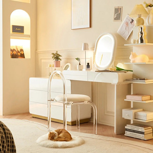 Kursi akrilik 2025 Longstar, kursi akrilik kokoh & elegan dengan bantal kulit dekorasi Interior dan ruang makan - Product Image 2