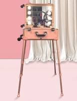 Portable Led maquillage stockage maquillage cosmétique voyage étui de transport beauté Station boîte 8 ampoule cils cheveux Kits valise