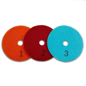 Disco Diamantato per Lucidatura a 3 Fasi per Granito e Marmo con Platorello Abrasivo da 100mm e Tamponi in Lana per Cemento - Product Image 1