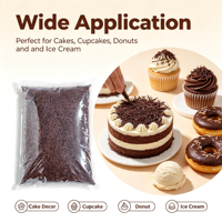 Vermicelles de chocolat solides en forme d'aiguille, sans noix, brun, en sachet, pour garniture de crème glacée, décoration de gâteaux, fournitures de desserts de fêtes