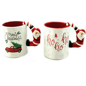 <span class=keywords><strong>Mug</strong></span> à café de Noël en céramique peint à la main avec motif Père Noël en gros - Product Image 1
