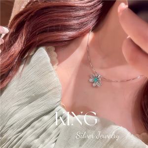 Anillo de Corazón de Plata de Ley S925 con Baño de Oro y Efecto Mariposa Azul Paraiba para Mujer, Joyería Vintage, Regalo - Product Image 3