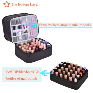 กระเป๋าจัดเก็บยาทาเล็บแบบมืออาชีพ บรรจุขวดได้ 30 ขวด พร้อมช่องใส่เครื่องอบเล็บ วัสดุโพลีเอสเตอร์ สำหรับร้านทำเล็บและอุปกรณ์ทำเล็บ - Product Image 5