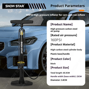 Pompe à air haute pression pour vélo avec manomètre précis 160 PSI, double valve universelle Presta Schrader, <span class=keywords><strong>gonfleur</strong></span> de vélo - Product Image 4