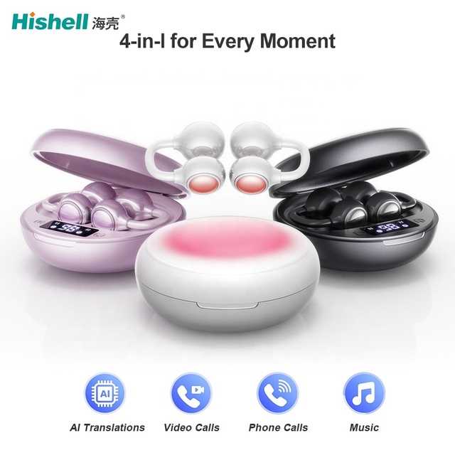 Online Real Time Translation 164 Languages TWS Wireless ANC Ear-clip Translator Earbuds With Multiple Functions M156