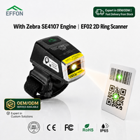 Escáner de Mano, Lector de Códigos de Barras de Anillo para Almacén, Escáner de Dedo 1D 2D CMOS NFC USB para Android Zebra Scanengine EF02 en Existencia