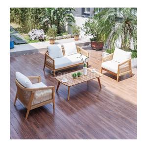 Sanouwin Luxury Teak Chaise Sofá seccional Juego de <span class=keywords><strong>muebles</strong></span> de jardín de <span class=keywords><strong>mimbre</strong></span> resistentes a la intemperie para uso en exteriores e interiores Directo de fábrica - Product Image 5