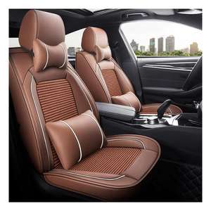 Fundas de asiento de coche de 5 asientos de cuero de negocios de seda helada para Ecosport Vios Bmw Crown Mini Solara <span class=keywords><strong>Explorer</strong></span> A8 Altima Santa Fe Lulu An16 - Product Image 2