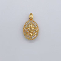 18K Gelbgold Labor-Gezüchteter Diamant-Anhänger Feiner Vintage Ovaler Voll-Diamant Iris Exquisiter Luxus Verstellbarer Damen Zierlicher Charm