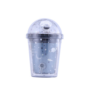 Zhen Ai Space Astronaut Double Layer <b>Plastic</b> <b>Cup</b> Bpa Free With Lid For Drinkware Gift - Product Image 5