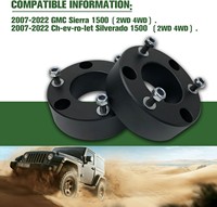 Kit de nivellement de suspension avant et arrière de 2 pouces pour Silverado 2WD 4WD/Sierra 1500 2WD 2007-2022, pièces de suspension, kit de nivellement Silverado