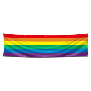 Bandera con palabras de diseño de tu propio logotipo, cartel no binario de 2x8 pies, 10 ojales de latón para habitación al aire libre, cueva de hombre - Product Image 6