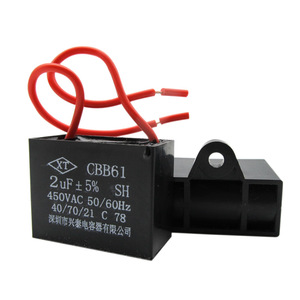 Condensateur de démarrage de ventilateur Cbb61 2uF 450VAC pour ventilateurs de plafond, de table et de sol - Product Image 1