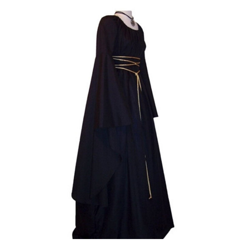 chinese dress ladies Black Gothic Witch Dress Larp Vampire Costume  MJcostume