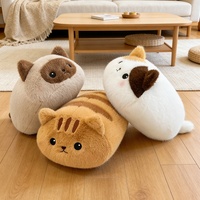 Boneka Kucing Kecil Tiga Bunga Gaya Pesta Bantal Panjang Hadiah Anak-anak