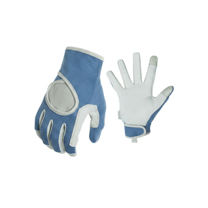 Gants de travail antidérapants en PU JNA GROUP, bleu et blanc, avec poignet élastique, bouts des doigts texturés, sans latex, gants de sécurité à usage général, taille 4 - Product Image 1