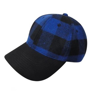 Gorra <span class=keywords><strong>de</strong></span> Béisbol Deportiva <span class=keywords><strong>de</strong></span> <span class=keywords><strong>Lana</strong></span> a Cuadros Negra y <span class=keywords><strong>Azul</strong></span> <span class=keywords><strong>de</strong></span> Alta Calidad, 6 Paneles, Sin Patrón, Visera Curva, Gorra <span class=keywords><strong>de</strong></span> Golf para Hombre y Mujer, Venta al Por Mayor - Product Image 1