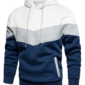 Sweat à capuche polaire oversize confortable pour homme, style streetwear hip-hop, avec couleurs contrastées et design graphique brodé cool à fermeture éclair - Product Image 4