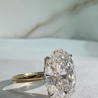 Bague de fiançailles solitaire ovale 2 carats à quatre griffes avec diamant de laboratoire, en or massif 10K/14K/18K, certifiée IGI CVD/HPHT, personnalisable