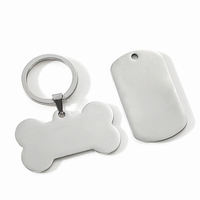 Logotipo personalizado sublimación en blanco Metal nombre de la mascota ID código QR Etiqueta de perro para grabar collar etiquetas de perro de acero inoxidable