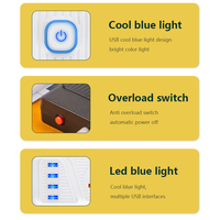 Regleta de Enchufes Universal con Múltiples Orificios, Interruptor Independiente, Protección Contra Sobrecarga USB, Protector Contra Sobretensiones, Extensión Eléctrica