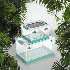 Terrarium pour reptiles transparent, grand espace, <span class=keywords><strong>cage</strong></span> respirante, <span class=keywords><strong>cage</strong></span> pour animaux de compagnie pour petits animaux - Product Image 1