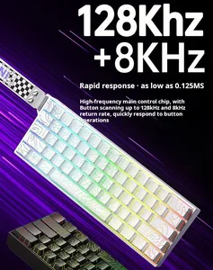 <span class=keywords><strong>Clavier</strong></span> mécanique sans fil AULA MINI60 HE Tri-mode avec interrupteurs magnétiques, taux de polling de 8000 Hz, rétroéclairage RGB, <span class=keywords><strong>clavier</strong></span> pour joueurs FPS Esports - Product Image 4