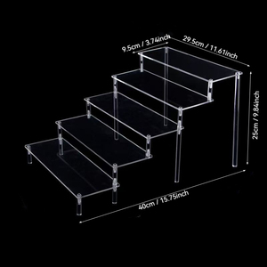 डेसर्ट, इत्र, गहने, छोटी मूर्तियों और पारदर्शी पेपर कपकेक धारक के लिए ऐक्रेलिक मल्टी-लेयर डिस्प्ले रैक - Product Image 3