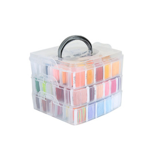 Cross Stitch Embroidery Thread <b>Set</b> 192 Colors 3 Layer Box With Needles Scissors Storage Case For Hand <b>Sewing</b> Crafts - Product Image 2