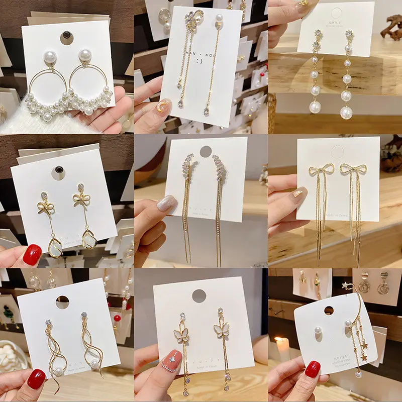 Wholesale 925 Silver Jewels Hanging Moon And Star Earrings With Pearl Fashion Design For Women