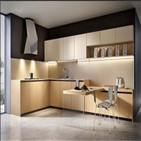 Meubles de cuisine modernes en bois massif et MDF mélaminé, finition laquée haute brillance, blanc, prêts à assembler, avec évier, directement de l'usine