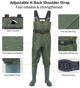 Prix usine pêche bottes <span class=keywords><strong>de</strong></span> wading pantalon en caoutchouc léger respirant unisexe nylon pvc wading vêtements imperméables - Product Image 2