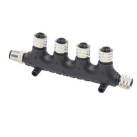 Connecteur de distribution multi-ports M12 5 broches NMEA 2000 IP67 avec contacts plaqués or 120 Ohm 60V 4A, bloc de jonction 3, 4 ou 6 ports