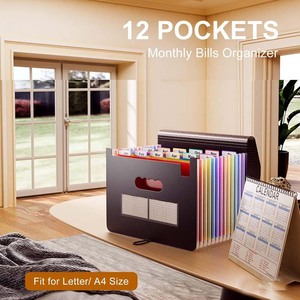 Funda con logotipo personalizado tamaño A4 arcoíris 13 y 25 bolsillos carpeta organizadora de archivos nueva llegada carpeta de archivos de expansión carpeta de archivos de oficina - Product Image 2