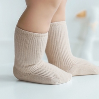 Hstyle 3 paires/ensemble bande solide nouveau-né infantile filles garçons bébé enfants coton chaussettes vêtements accessoires anti-dérapant nouveau-né Sport chaussette