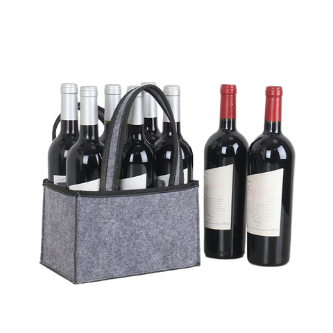 Customizable Double Pack Red Wine Gift Bag New Felt Kitchen Packaging Handbag Letter Pattern Empty Gift Bag Large Size Flexible