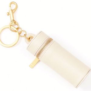 Pu Leather Zippered Holder Keychain <b>Bag</b> Charm Portable Chapstick Case Lipstick <b>Bags</b> - Product Image 3
