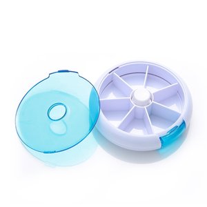 Boîte organisateur de pilules ronde pour 7 jours - Boîte de rangement de médicaments rotative à pression pour comprimés et pilules - Product Image 4