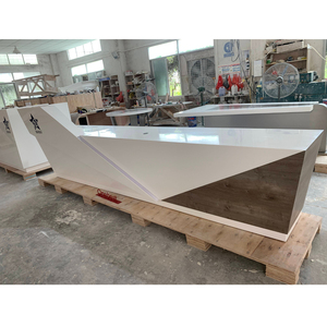 Phòng Khám Spa Y Tế White LED Logo Cong Tiếp Nhận Thiết Kế Bàn Nha Khoa Quầy Tiếp Nhận - Product Image 4